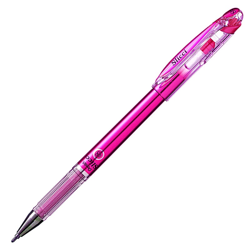 بنتل قلم جل برأس إبرة من Pentel Arts Slicci Metallic 0.8 مم، حبر أحمر معدني، صندوق من 12 قطعة (BG208-MB) - Image 2